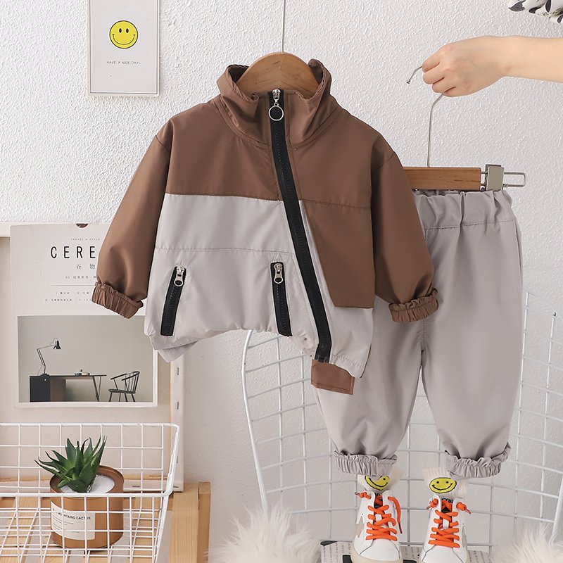New Trendy 2pcs Casual Boys Pants Clothing Sets for Spring Autumn Short Sleeve Children Sports Outfits
