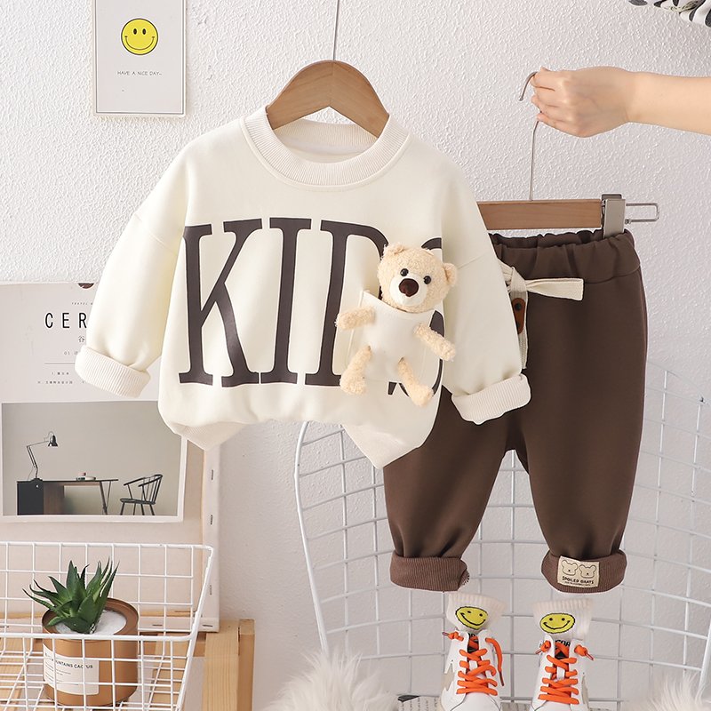New Trendy 2pcs Casual Boys Pants Clothing Sets for Spring Autumn Short Sleeve Children Sports Outfits