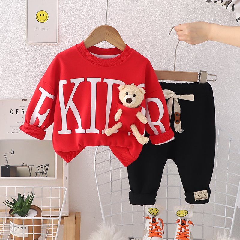 New Trendy 2pcs Casual Boys Pants Clothing Sets for Spring Autumn Short Sleeve Children Sports Outfits