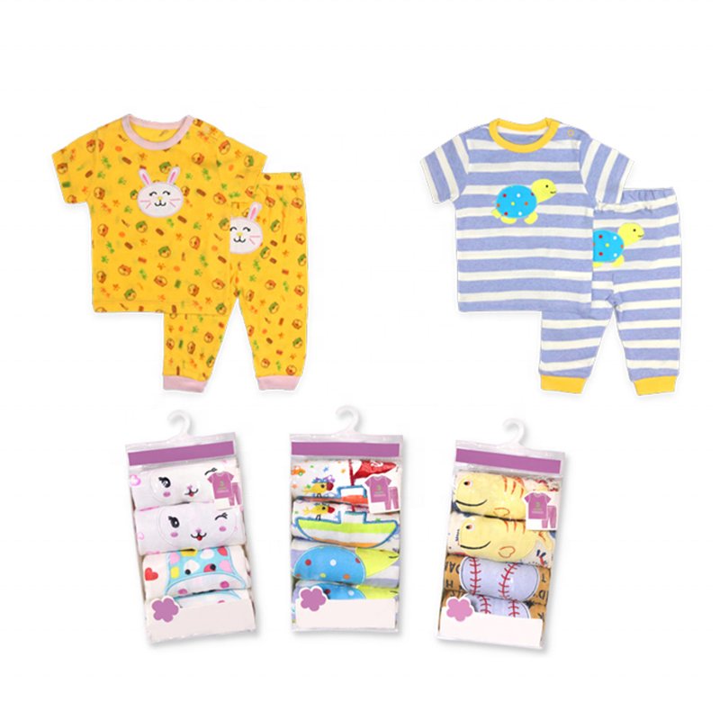 Newborn Clothes Baby Baby SummerTee Shirt and Pants Set Children Animal Cartoon baby pajamas set cotton 2pcs Short Sleeve Unisex
