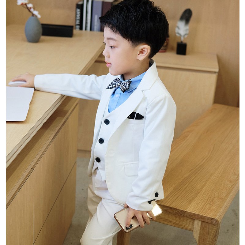 2019 spring autumn Korean fashion gentleman children clothes new white suit boy vest suit wholesaler
