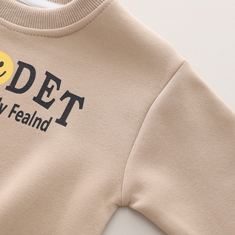 New Boys' Autumn Set Children's Wear Handsome Boys' Winter Plush Thickened Sweater Two Piece Set baby clothes