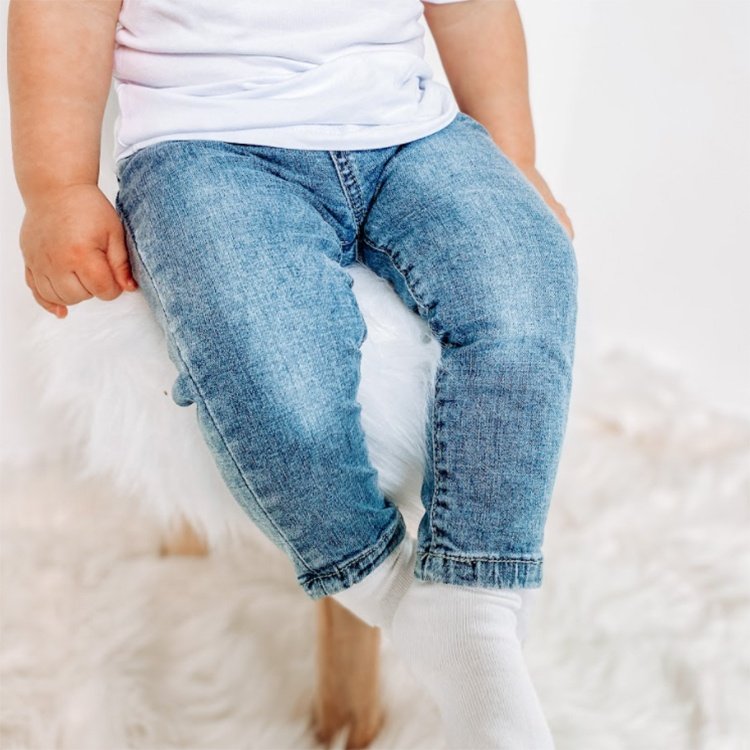 Classic baby boys jeans toddler jeans kid boy elastic waistband skinny fit denim pants