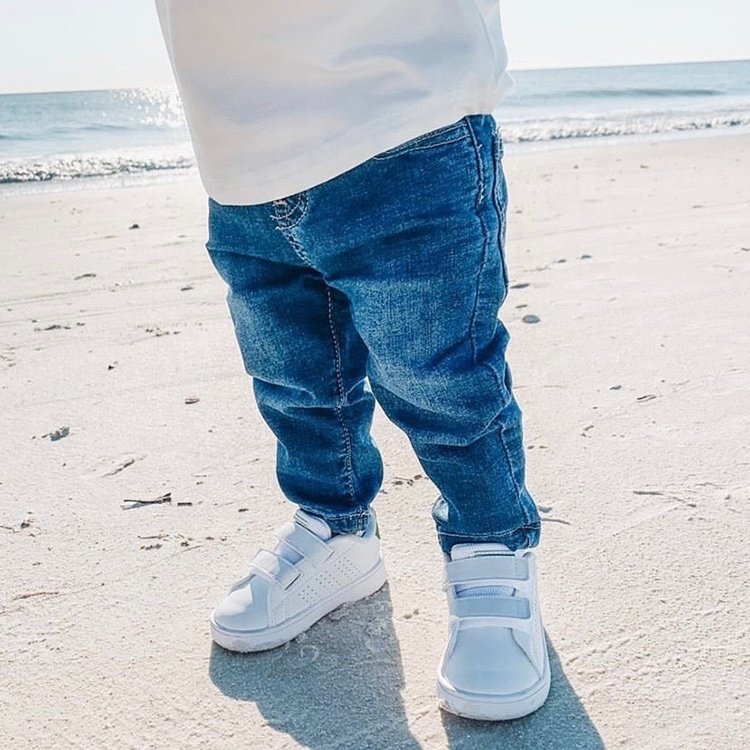 Classic baby boys jeans toddler jeans kid boy elastic waistband skinny fit denim pants