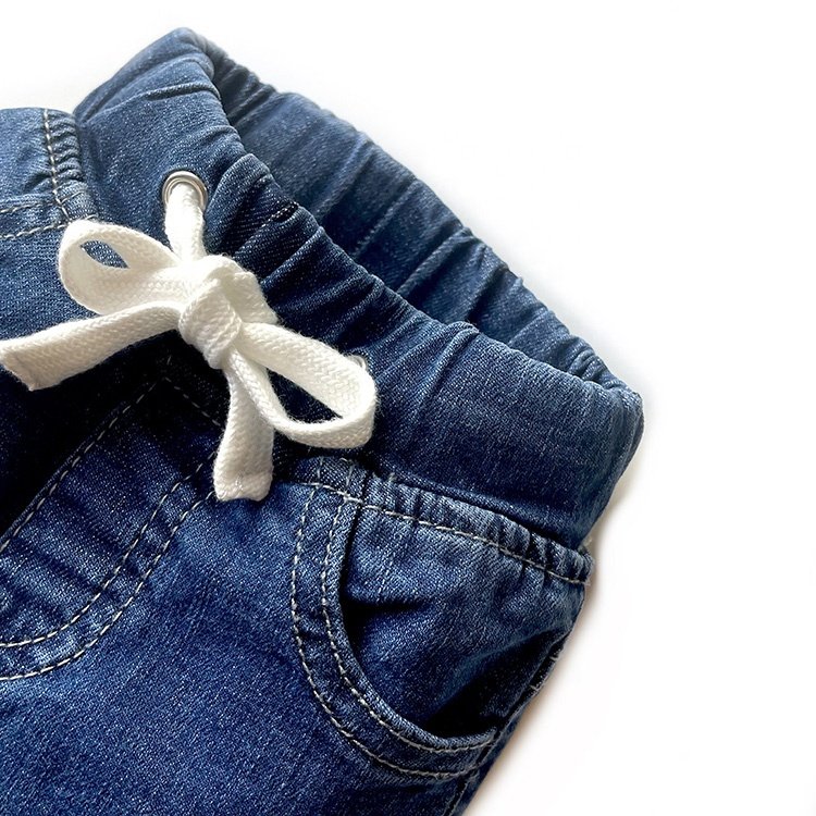 Classic baby boys jeans toddler jeans kid boy elastic waistband skinny fit denim pants