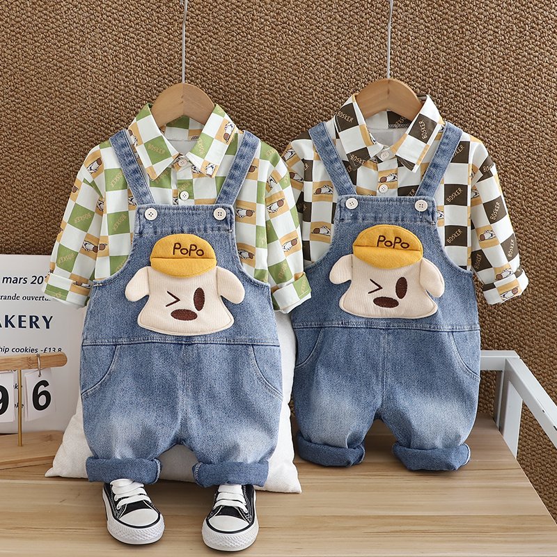 2024 Autumn/Winter Boys Clothing Set Soft Shell Cute Cartoon 3D Pattern Long Sleeve Two-Piece Shirt Pantsuit Kids Wholesale
