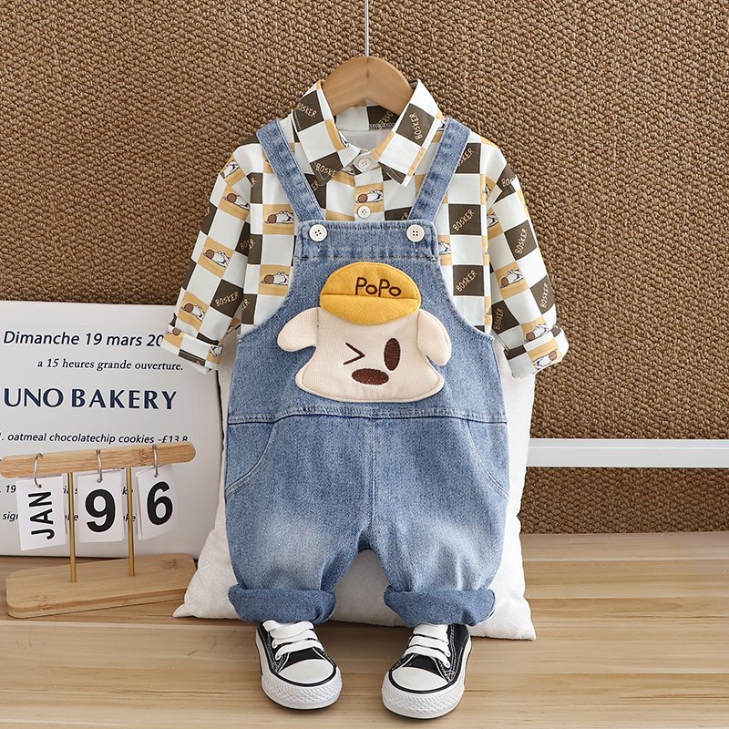 2024 Autumn/Winter Boys Clothing Set Soft Shell Cute Cartoon 3D Pattern Long Sleeve Two-Piece Shirt Pantsuit Kids Wholesale