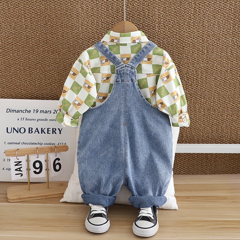 2024 Autumn/Winter Boys Clothing Set Soft Shell Cute Cartoon 3D Pattern Long Sleeve Two-Piece Shirt Pantsuit Kids Wholesale