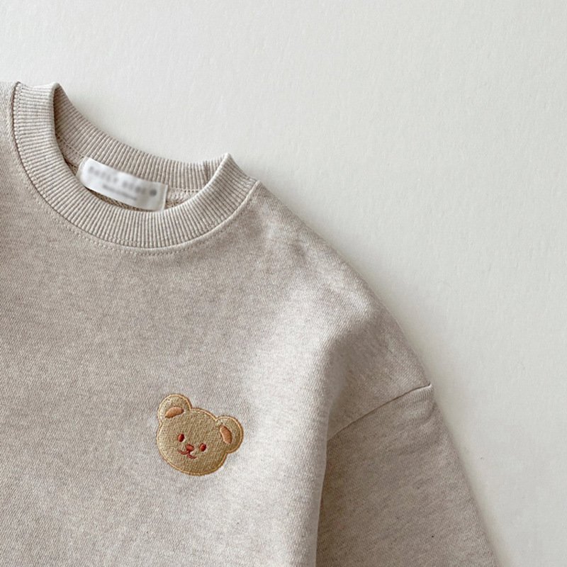 Autumn Newborn Children Clothes Cotton Bear Suits Toddler Clothing Sweater Sports Kids Leisure Cartoon Two-piece Set