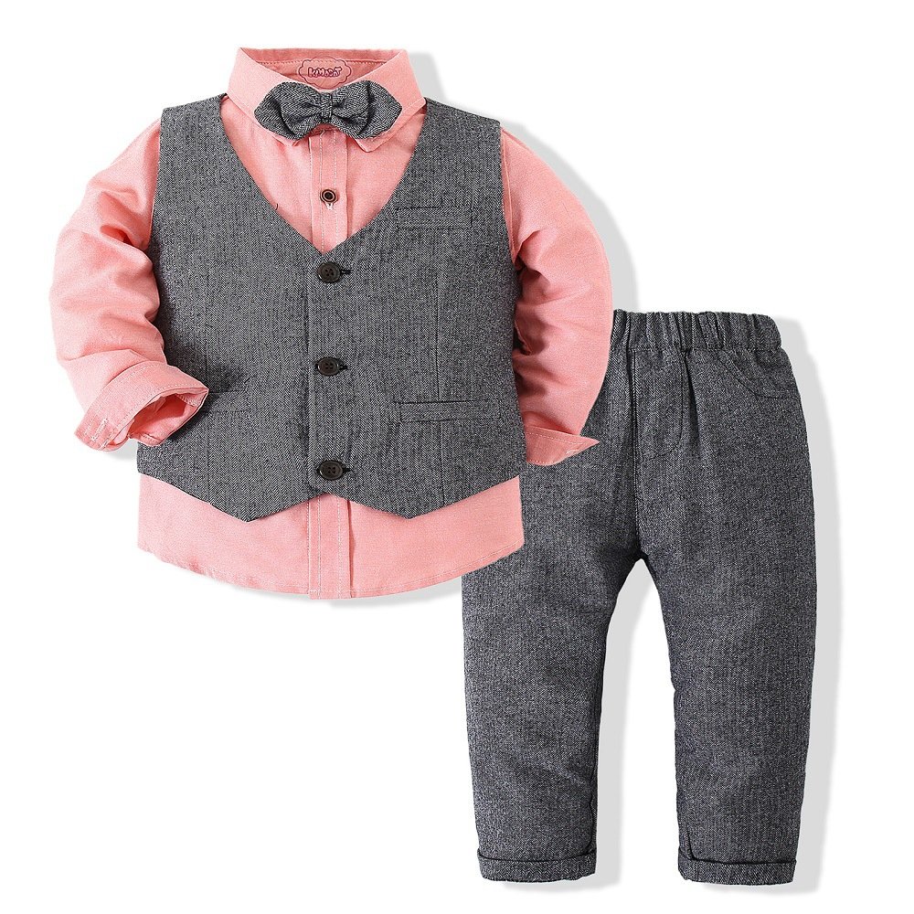 Baby toddler boys shirts waistcoat pants 3 pcs sets kids clothes children formal suits wedding party boutique boys clothing set