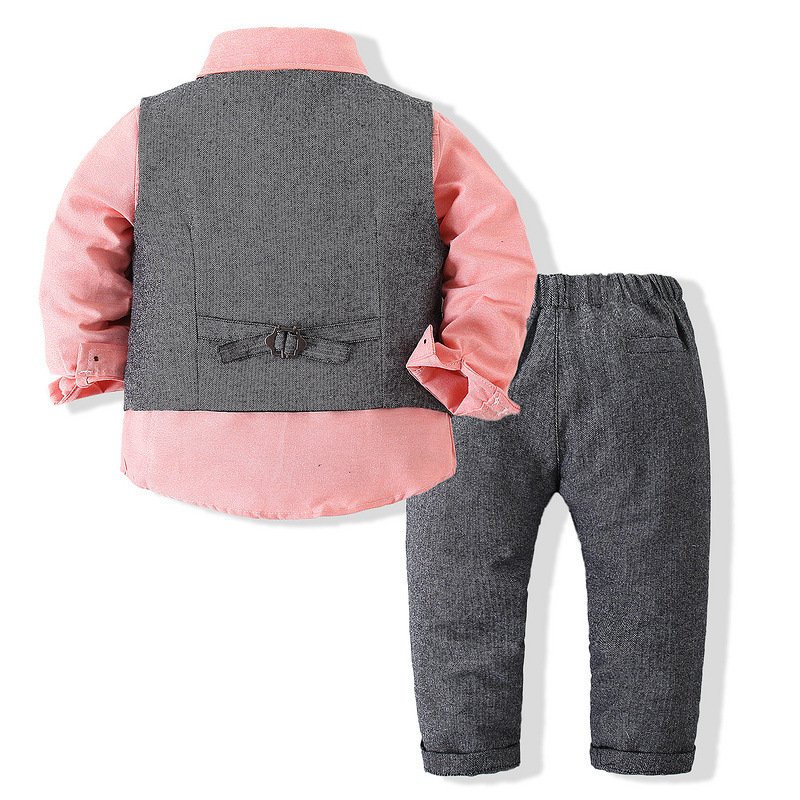 Baby toddler boys shirts waistcoat pants 3 pcs sets kids clothes children formal suits wedding party boutique boys clothing set