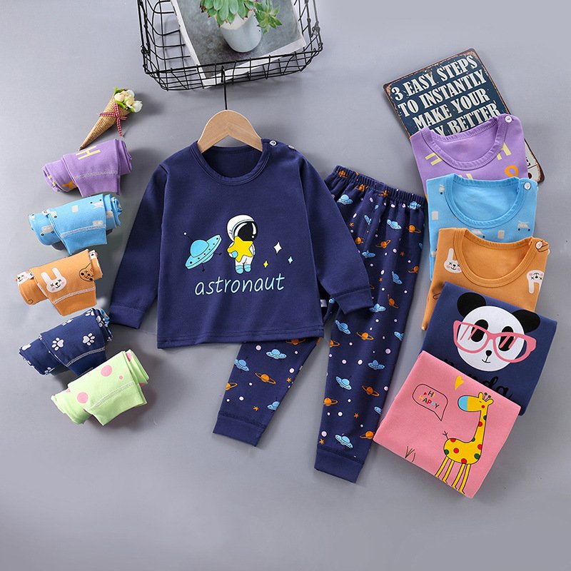 Autumn Winter Warm Sleepwear Kids Pajamas Baby Girl Boys Clothing Suit Children Home Clothes Sets in Stock