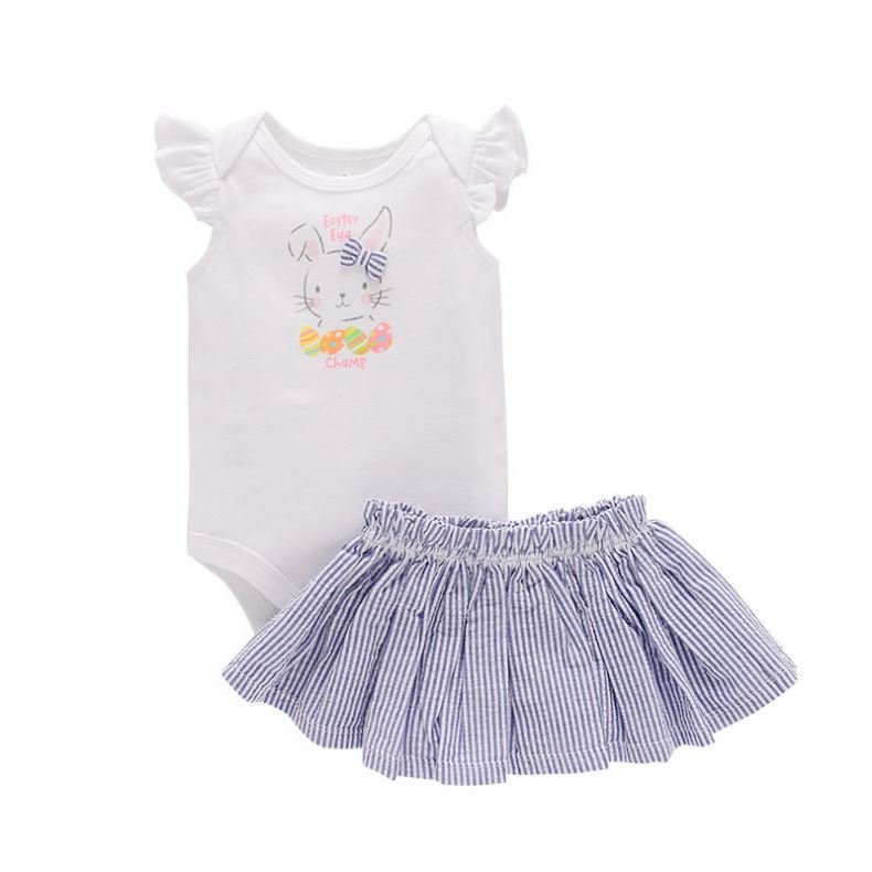 High Quality Boy Stripe Shorts Bodysuits Cotton Girl Ruffle Romper Mini Tulle Skirt Baby Clothing Set