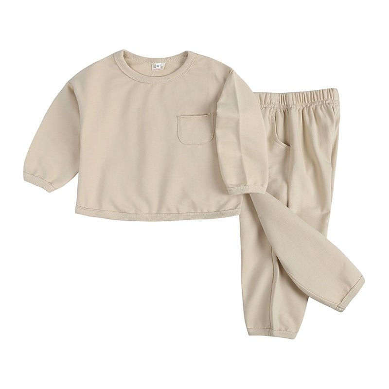 Fashion Casual Wholesale Toddler Baby Girls Boys Cotton Knitted Long Sleeves Kids Tracksuit Sweat Suits