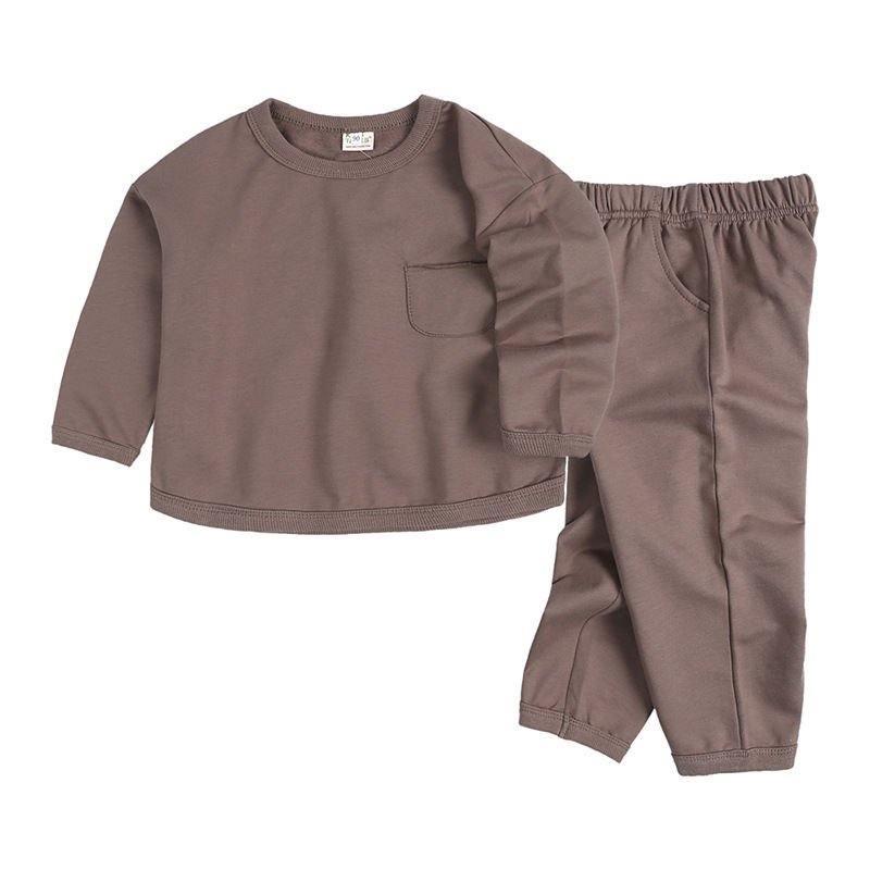 Fashion Casual Wholesale Toddler Baby Girls Boys Cotton Knitted Long Sleeves Kids Tracksuit Sweat Suits