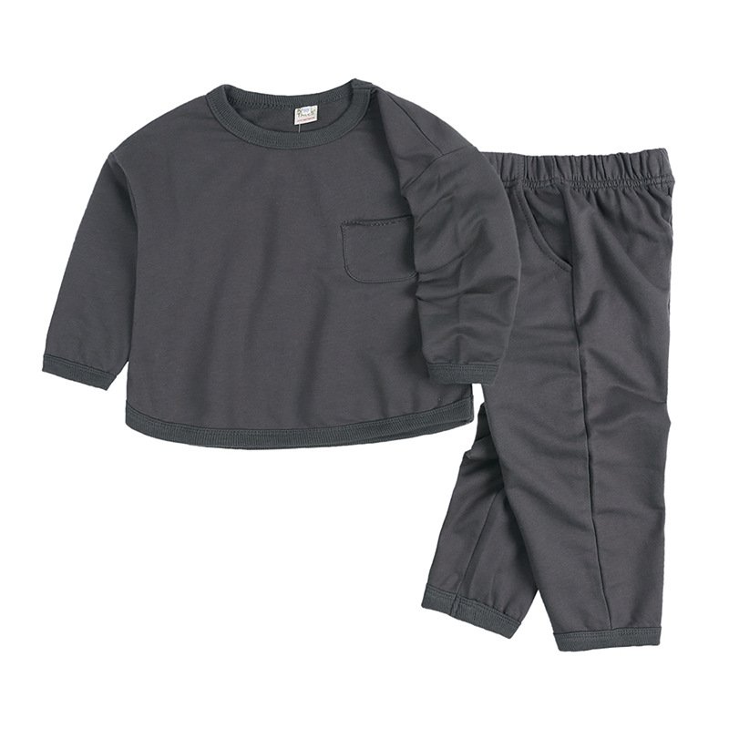 Fashion Casual Wholesale Toddler Baby Girls Boys Cotton Knitted Long Sleeves Kids Tracksuit Sweat Suits