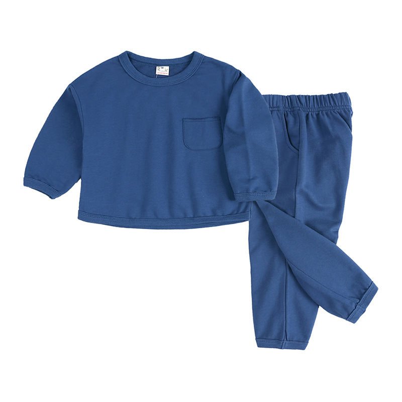 Fashion Casual Wholesale Toddler Baby Girls Boys Cotton Knitted Long Sleeves Kids Tracksuit Sweat Suits
