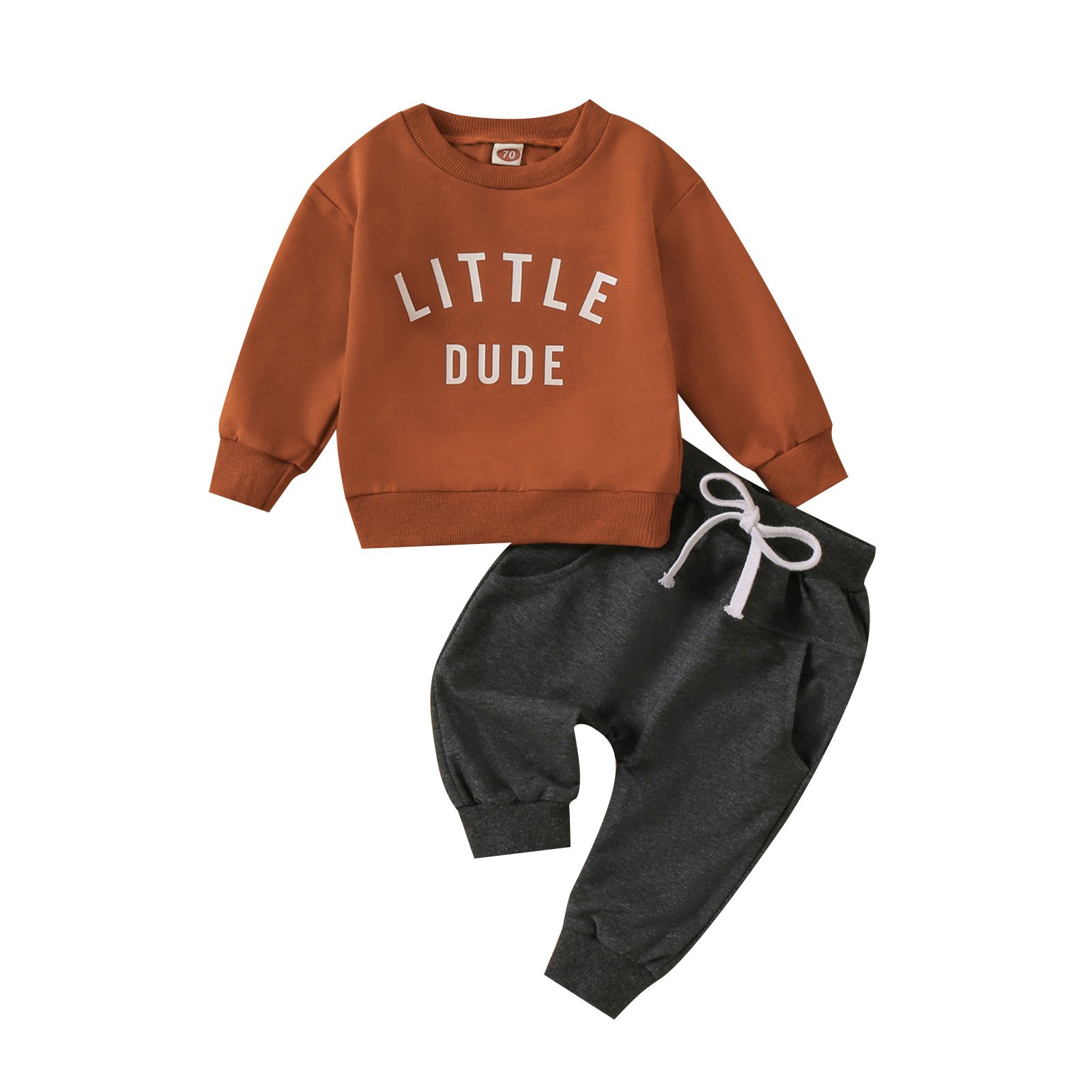 Children's Two-Piece Multi-Color Style Jacket and Pants Set Solid Color with Neck Letter Print Foreign Trade Baby Clothes