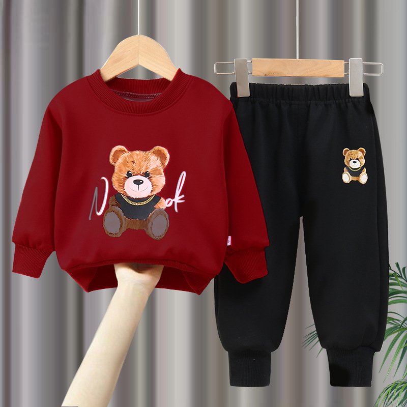 New boys and girls set children's spring and autumn hoodie two-piece set fashion 0-8 years old clothes