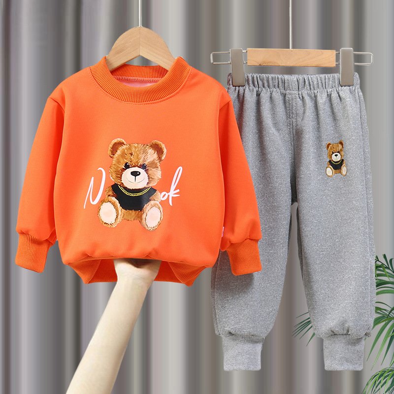 New boys and girls set children's spring and autumn hoodie two-piece set fashion 0-8 years old clothes