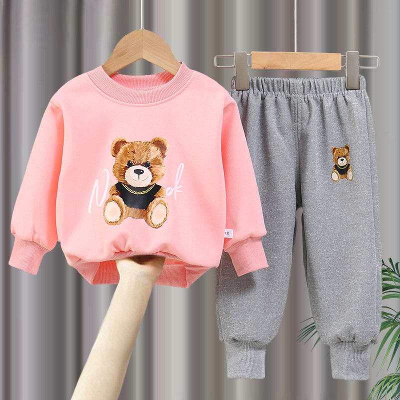 New boys and girls set children's spring and autumn hoodie two-piece set fashion 0-8 years old clothes