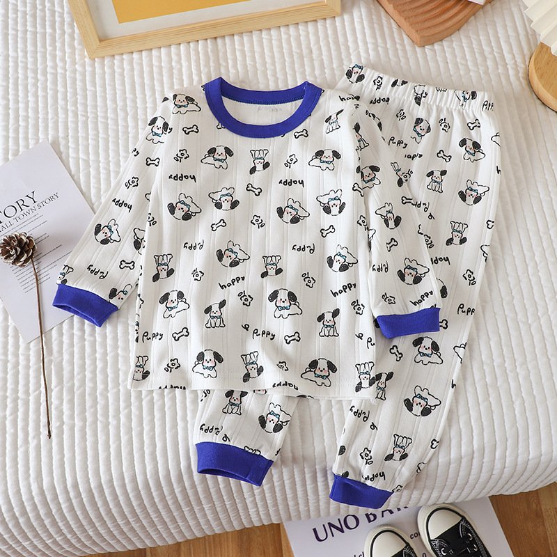 Autumn New Jacquard Cotton Underwear Set Long Sleeve Pajamas Home Furnishings