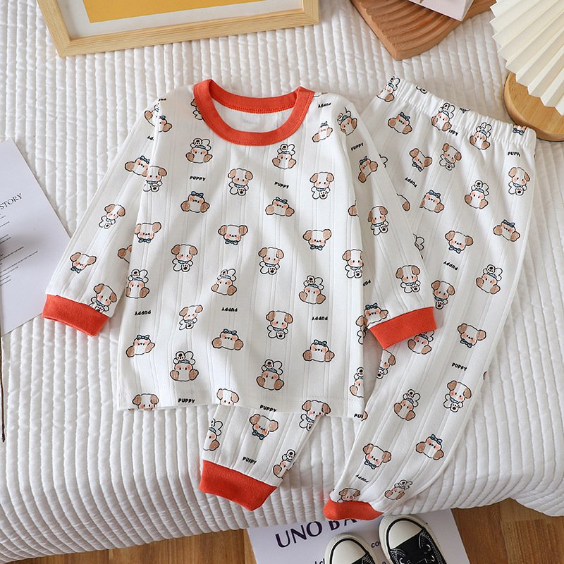 Autumn New Jacquard Cotton Underwear Set Long Sleeve Pajamas Home Furnishings