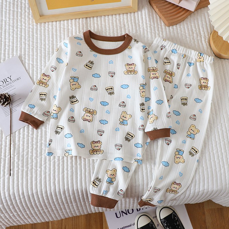 Autumn New Jacquard Cotton Underwear Set Long Sleeve Pajamas Home Furnishings