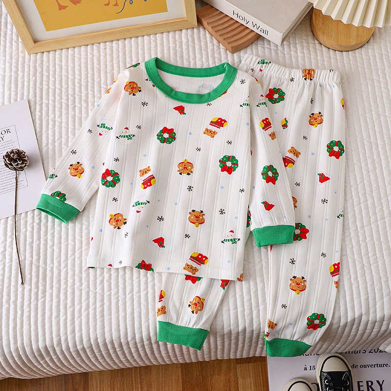 Autumn New Jacquard Cotton Underwear Set Long Sleeve Pajamas Home Furnishings