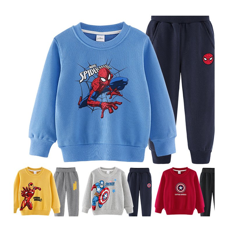 Fall Winter Boys Sweatsuit Cotton Kids Tracksuit Custom Design Cartoon Printing Premium Kids Jogging Suits