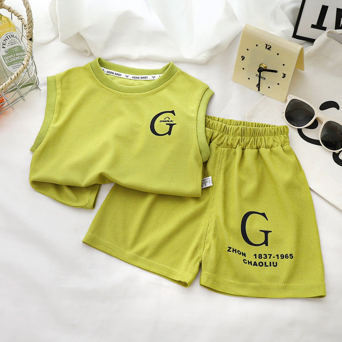 Summer new children's Fafer shorts+vest two sets of children's clothing