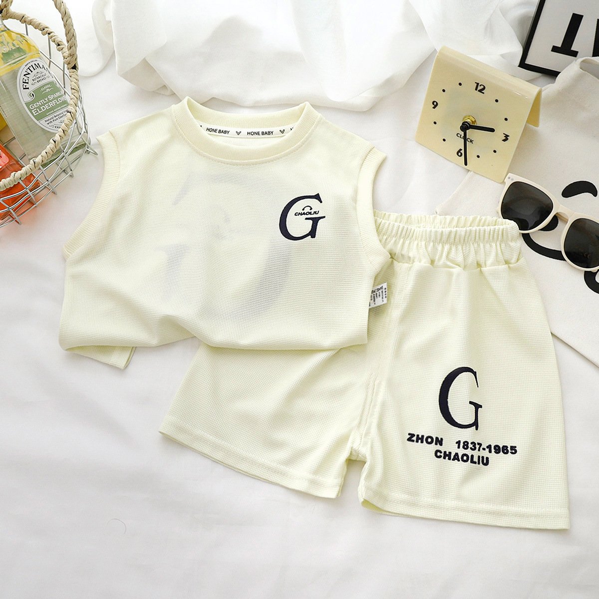 Summer new children's Fafer shorts+vest two sets of children's clothing