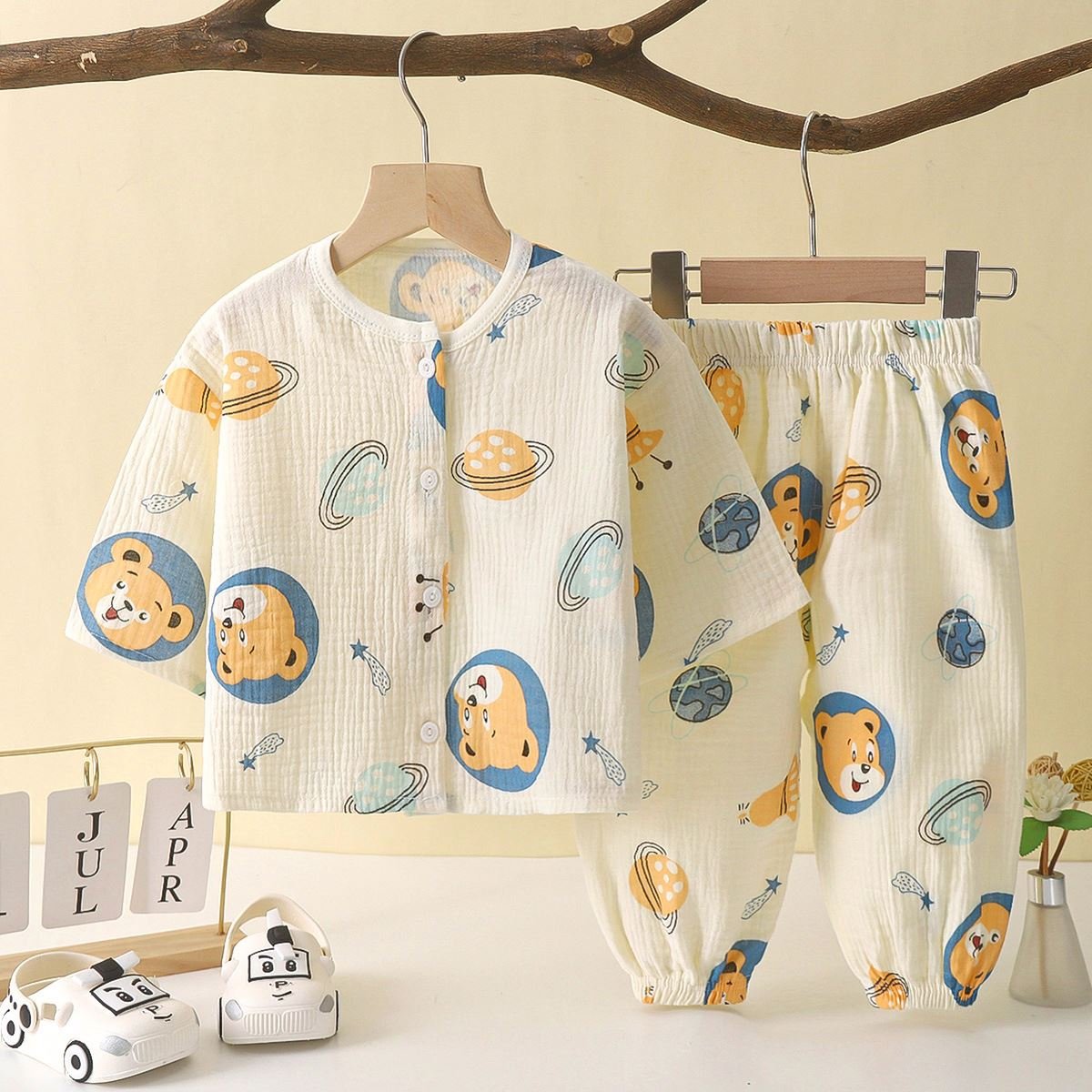 Toddler Boys Girls Set Muslin Baby Clothes Kids Clothing Pajamas 2 Pieces Sets