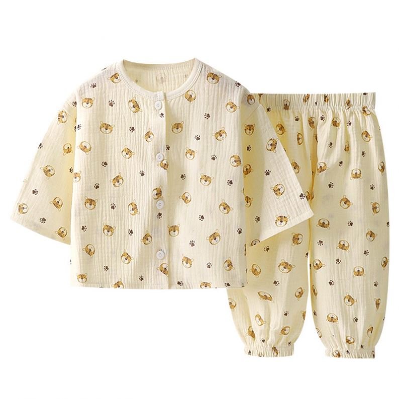 Toddler Boys Girls Set Muslin Baby Clothes Kids Clothing Pajamas 2 Pieces Sets