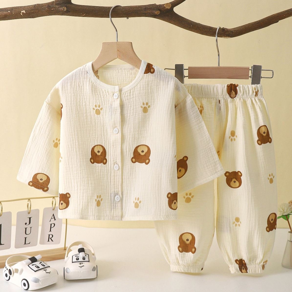 Toddler Boys Girls Set Muslin Baby Clothes Kids Clothing Pajamas 2 Pieces Sets