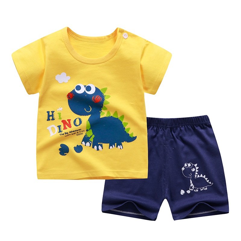 Summer Wholesale Children Kids Clothes Short Sleeve Baby T Shirt Boys Clothing Set COTTON Spring