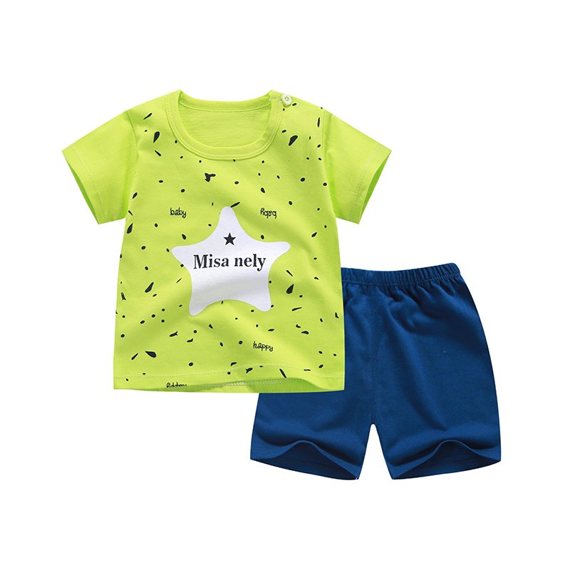 Summer Wholesale Children Kids Clothes Short Sleeve Baby T Shirt Boys Clothing Set COTTON Spring