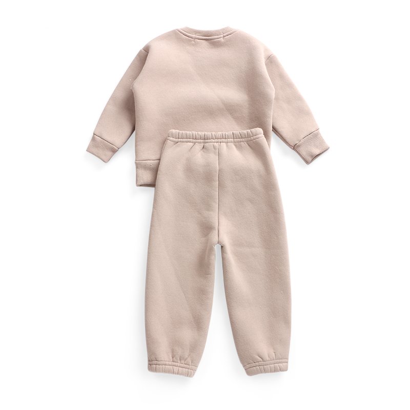 Wholesale Custom Baby Clothes Long Sleeves Crew Neck Cotton Solid Casual Autumn And Winter Baby Clothing Sets Boy