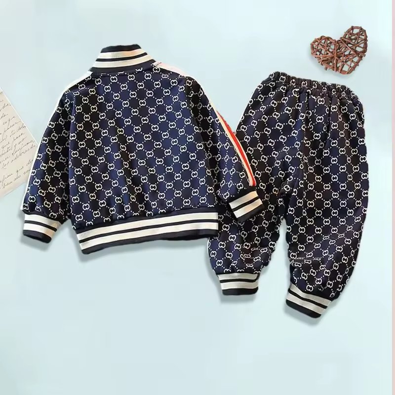 Boy's Clothing Sets Unisex New Letter Pattern Suit Sportswear Autumn Winter Boys Two-piece Baby Outer Wear For British Style