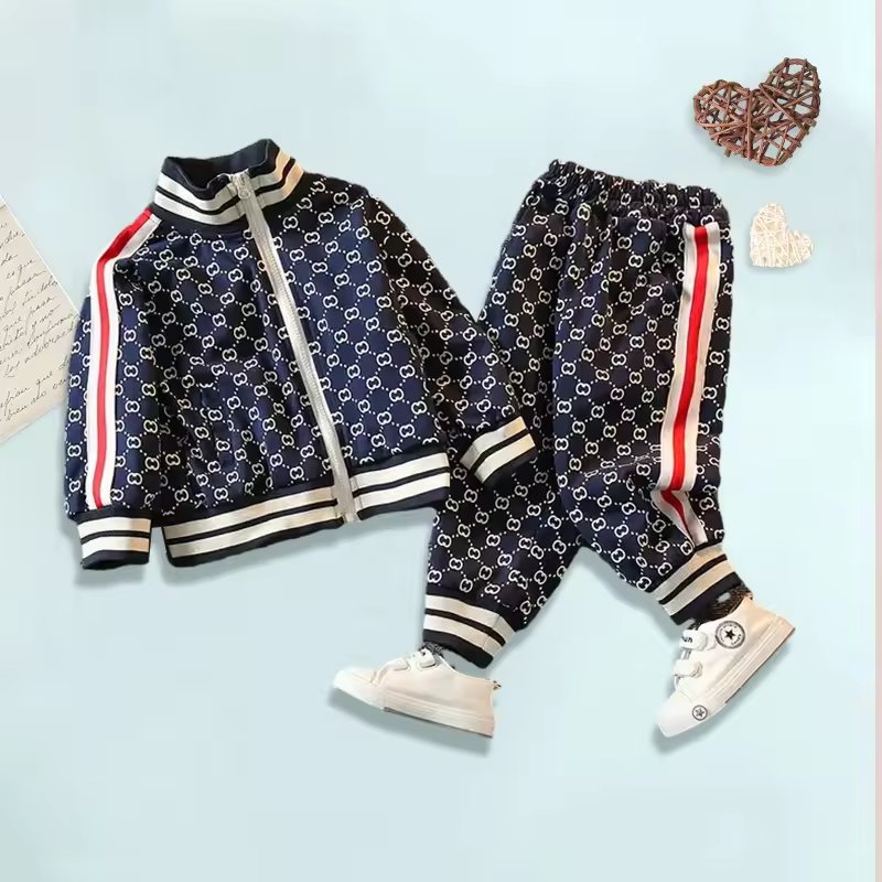 Boy's Clothing Sets Unisex New Letter Pattern Suit Sportswear Autumn Winter Boys Two-piece Baby Outer Wear For British Style