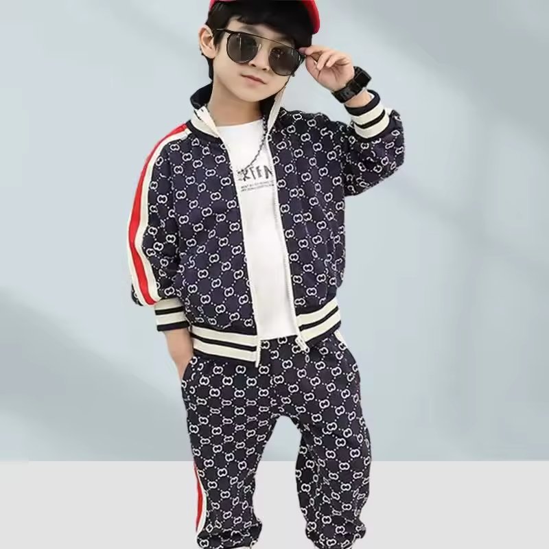Boy's Clothing Sets Unisex New Letter Pattern Suit Sportswear Autumn Winter Boys Two-piece Baby Outer Wear For British Style