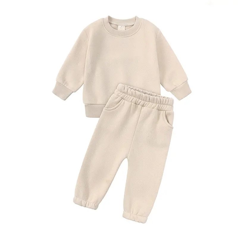 Kids Clothing Winter 2023 Jogger Set Custom Logo Baby Sweatsuit Set Casual Toddler Tracksuit Clothing Sets
