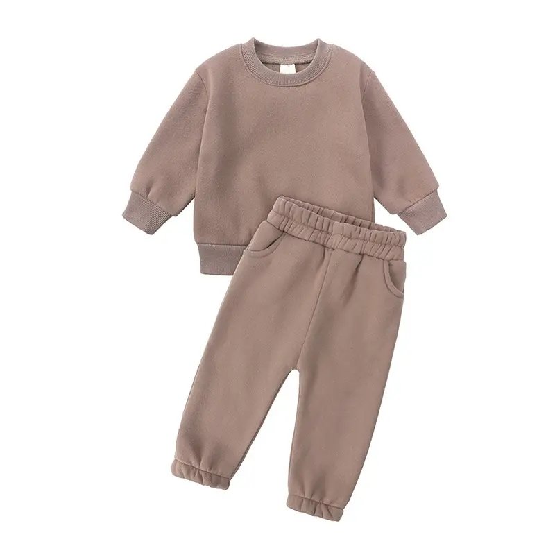 Kids Clothing Winter 2023 Jogger Set Custom Logo Baby Sweatsuit Set Casual Toddler Tracksuit Clothing Sets