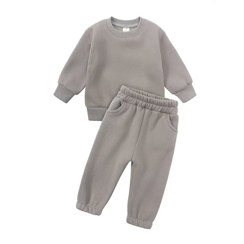 Kids Clothing Winter 2023 Jogger Set Custom Logo Baby Sweatsuit Set Casual Toddler Tracksuit Clothing Sets