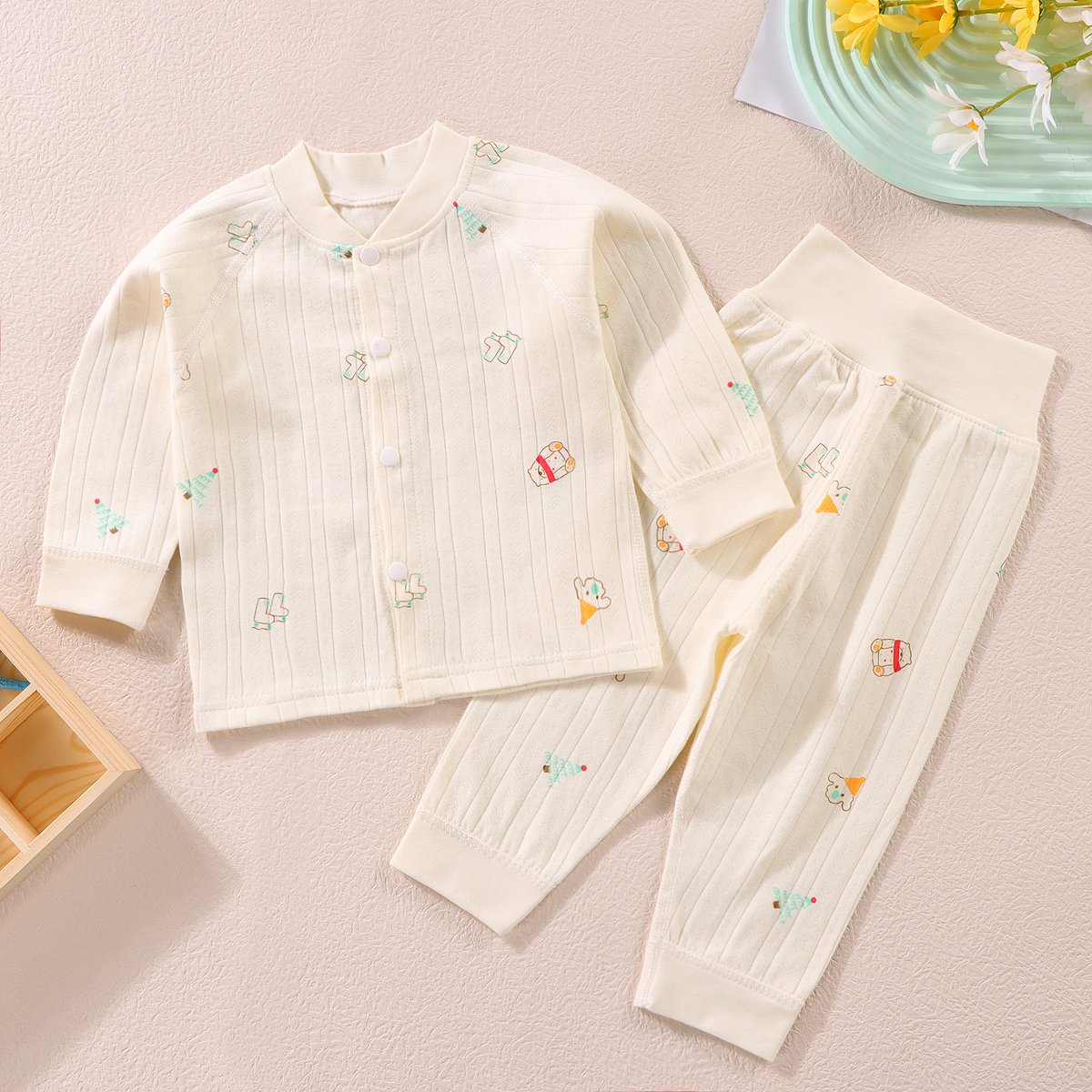 Customized 2023 new arrival 2PCS newbaby set kids pajamas baby clothing