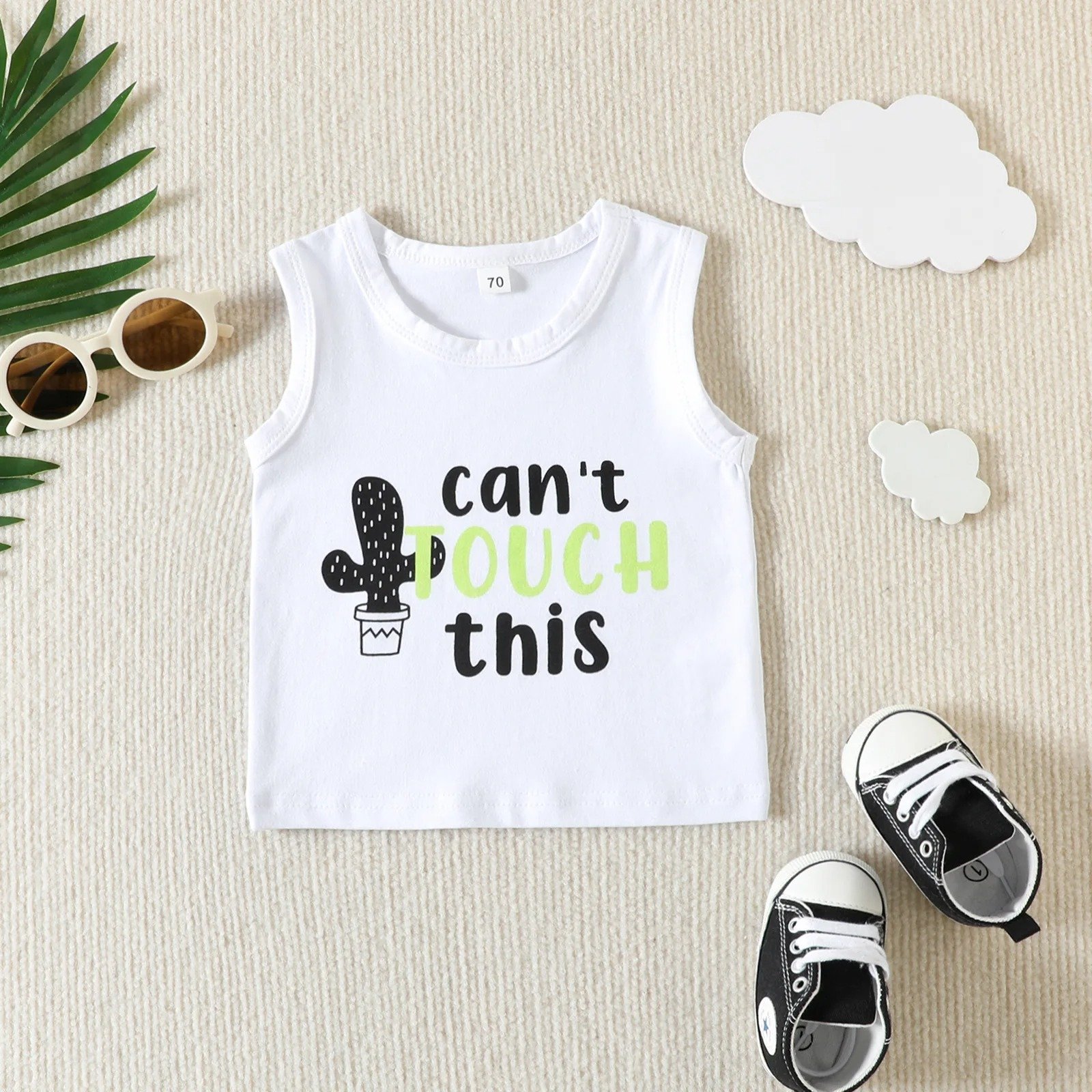 2PCS Children Clothing Vest Suit Children's Sets Summer Cotton Print T-Shirts Shorts Boys Sleeveless Kids Clothes for baby