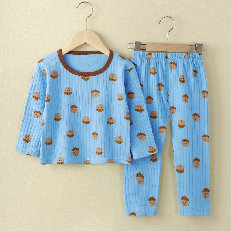 New Children's Home Furnishings Pure Cotton Baby Pajamas Long Sleeve Set
