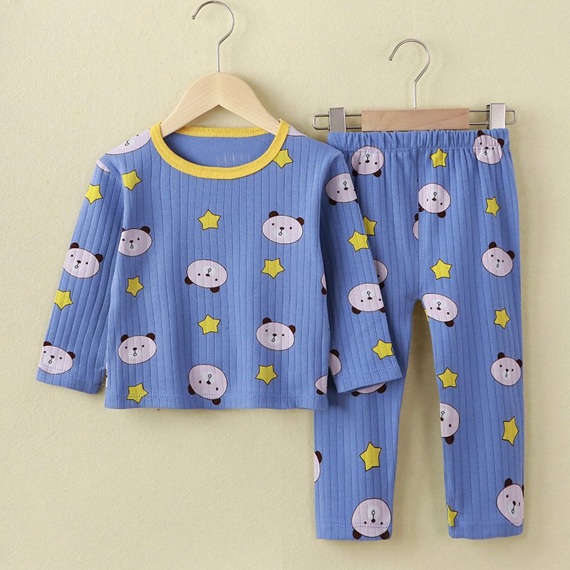 New Children's Home Furnishings Pure Cotton Baby Pajamas Long Sleeve Set