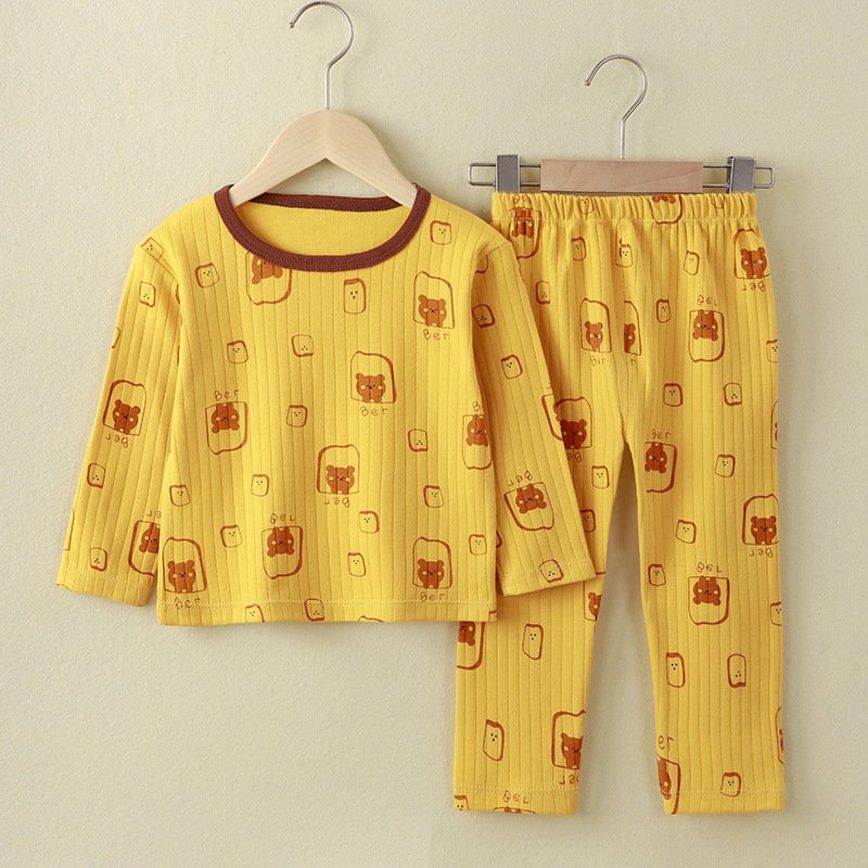 New Children's Home Furnishings Pure Cotton Baby Pajamas Long Sleeve Set