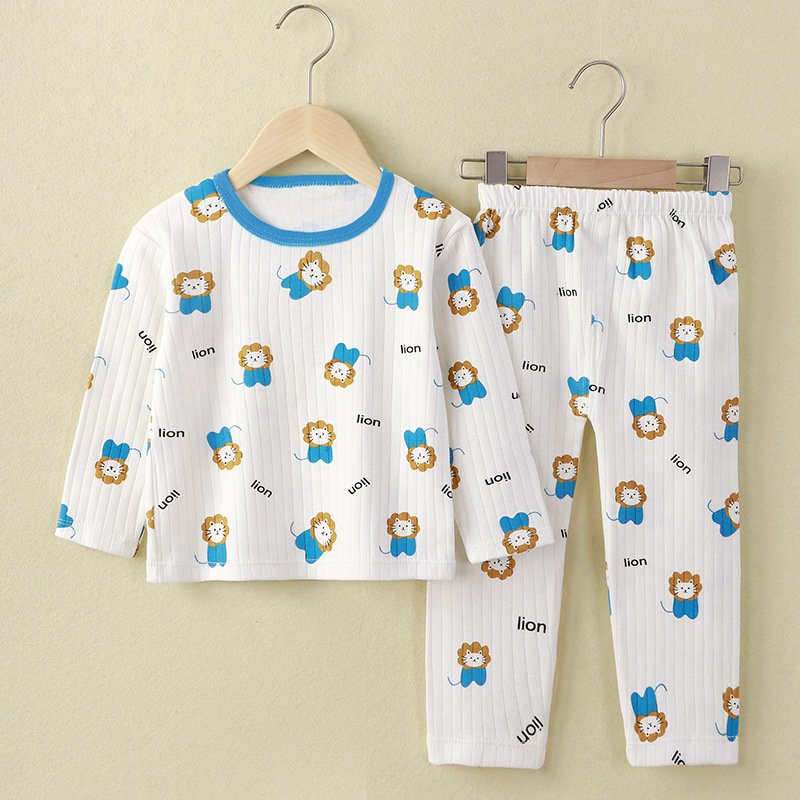 New Children's Home Furnishings Pure Cotton Baby Pajamas Long Sleeve Set